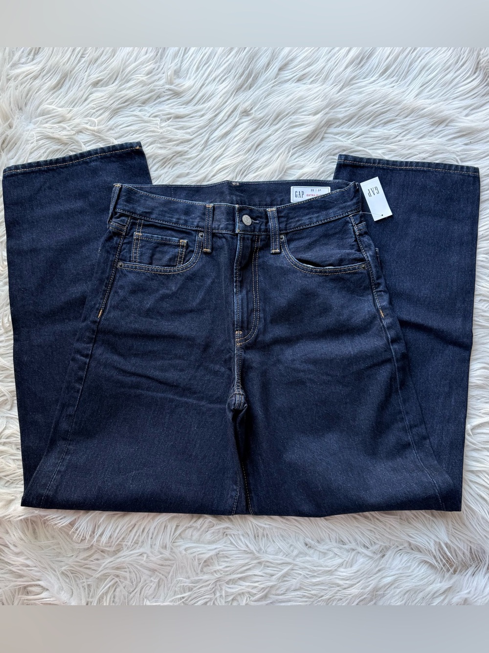 NWT GAP x The Hailey Bieber Extra Baggy Jeans Denim Midnight Indigo Wide Leg 25